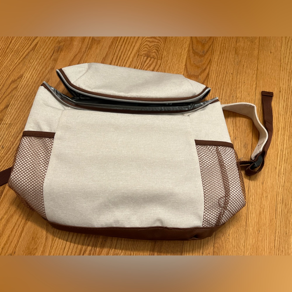 Stylish Brown and Cream cooler backpack Bag